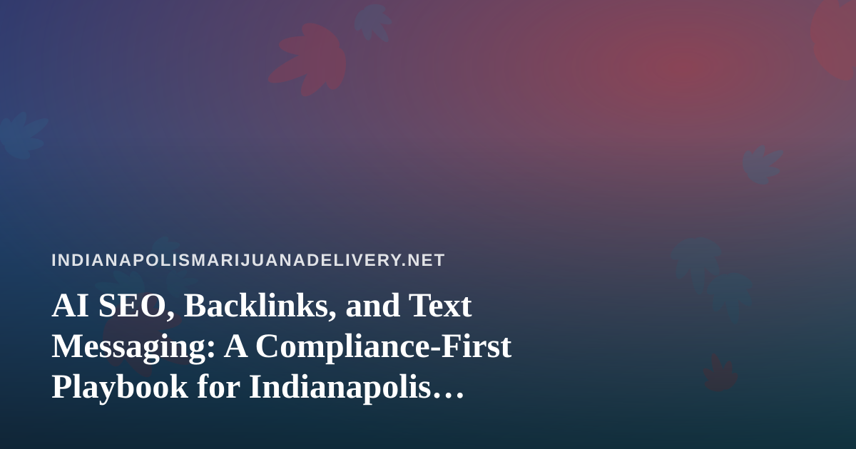 AI SEO, Backlinks, and Text Messaging: A Compliance-First Playbook for Indianapolis Cannabis-Adjacent Sites