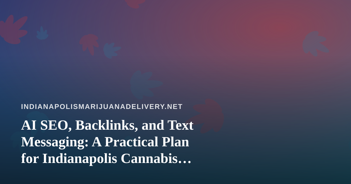 AI SEO, Backlinks, and Text Messaging: A Practical Plan for Indianapolis Cannabis Delivery Brands