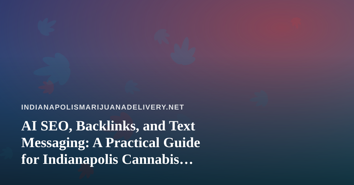 AI SEO, Backlinks, and Text Messaging: A Practical Guide for Indianapolis Cannabis Delivery Brands