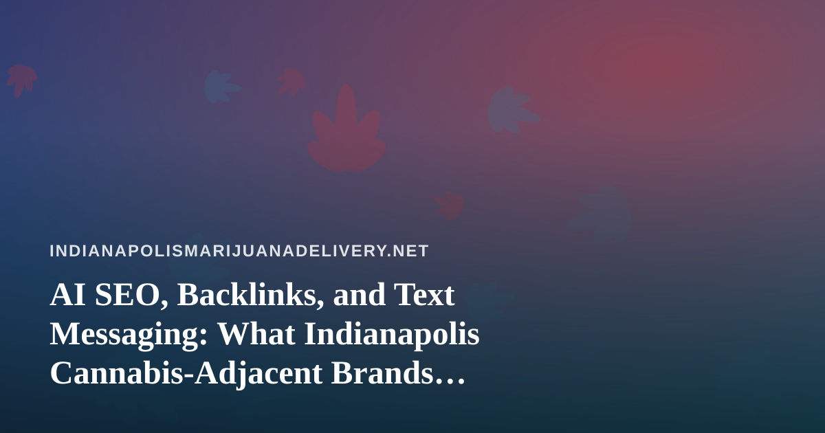 AI SEO, Backlinks, and Text Messaging: What Indianapolis Cannabis-Adjacent Brands Should Vet Before Signing