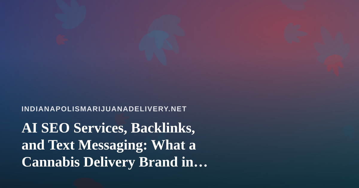 AI SEO Services, Backlinks, and Text Messaging: What a Cannabis Delivery Brand in Indianapolis Should Know