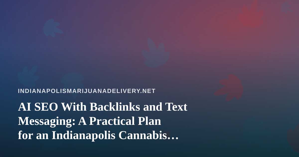 AI SEO With Backlinks and Text Messaging: A Practical Plan for an Indianapolis Cannabis Delivery Site