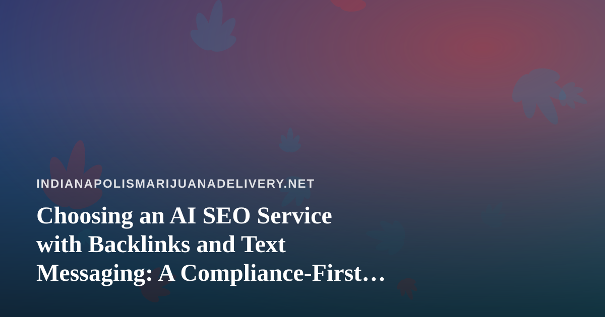 Choosing an AI SEO Service with Backlinks and Text Messaging: A Compliance-First Guide for Local Cannabis-Adjacent Sites