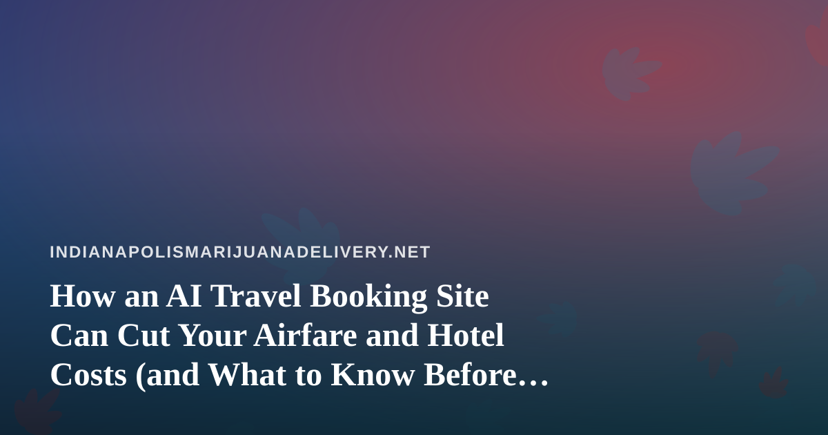 How an AI Travel Booking Site Can Cut Your Airfare and Hotel Costs (and What to Know Before You Fly With Cannabis Products)