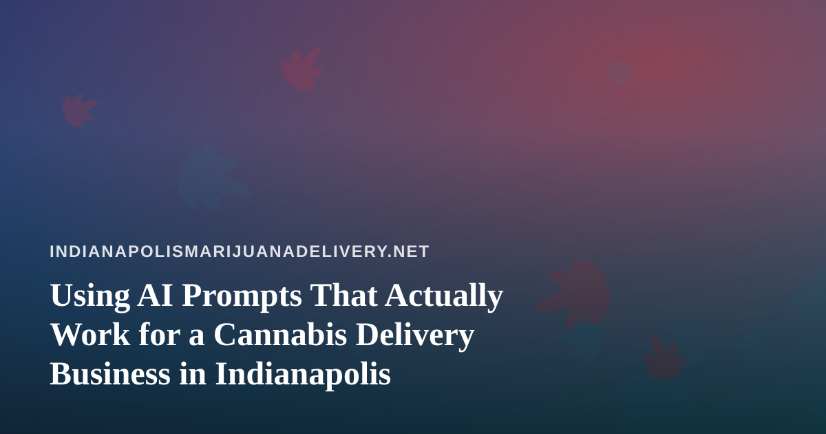 Using AI Prompts That Actually Work for a Cannabis Delivery Business in Indianapolis
