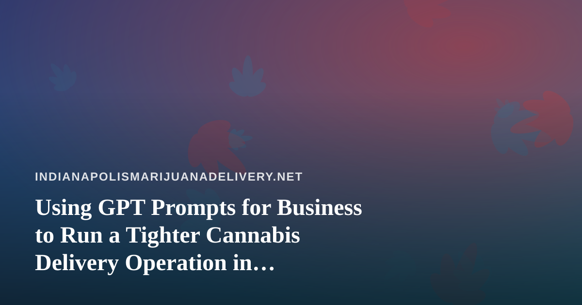 Using GPT Prompts for Business to Run a Tighter Cannabis Delivery Operation in Indianapolis