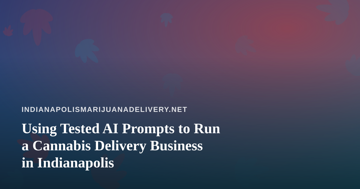 Using Tested AI Prompts to Run a Cannabis Delivery Business in Indianapolis