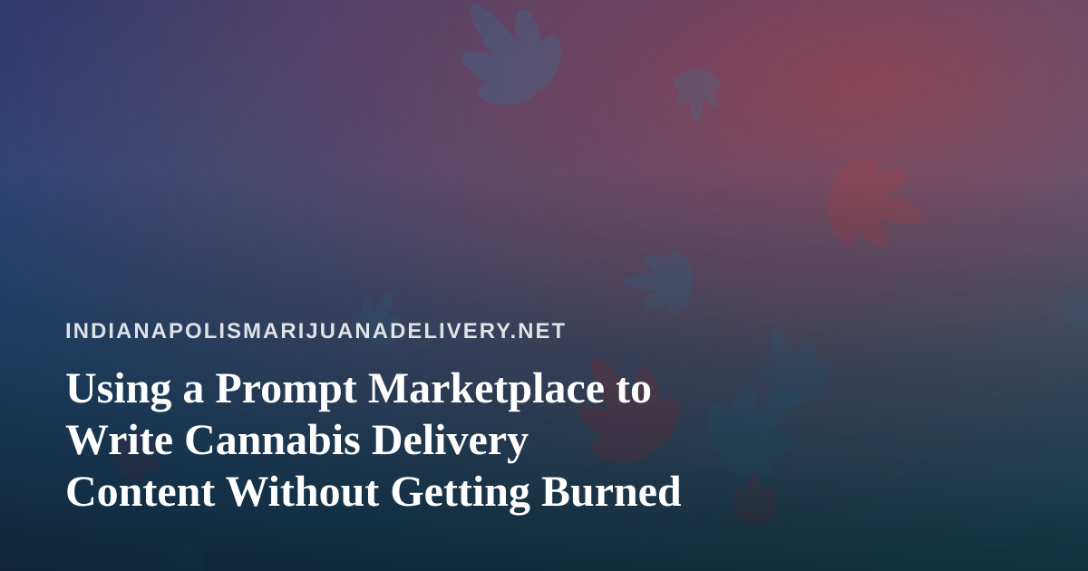 Using a Prompt Marketplace to Write Cannabis Delivery Content Without Getting Burned